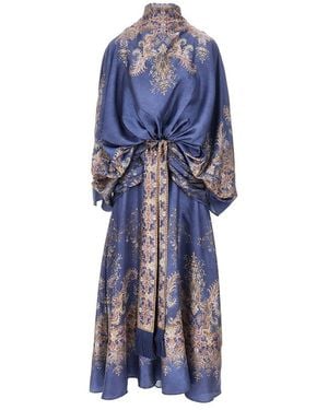 Zimmermann Valiant Silk Dress - Blue