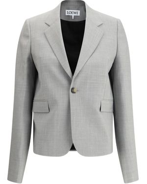 Loewe Wool Single-Breasted Jacket - Grey