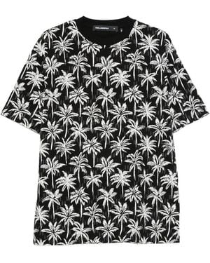 KARL LAGERFELD Palm-Print T-Shirt - Black