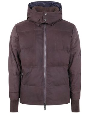 Giorgio Brato Nabuck Leather Padded Jacket - Purple
