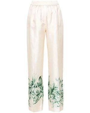 F.R.S For Restless Sleepers Silk Printed Trousers - White