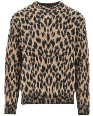 Laneus Knitted Sweater With Spotted Motif - Black