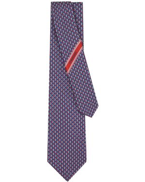 Ferragamo Barzio7J Bicolour Gancini Jacquard Tie - Purple