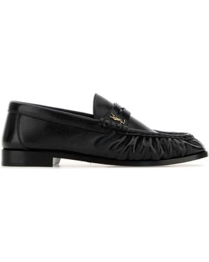 Saint Laurent Nappa Leather Loafers - Black