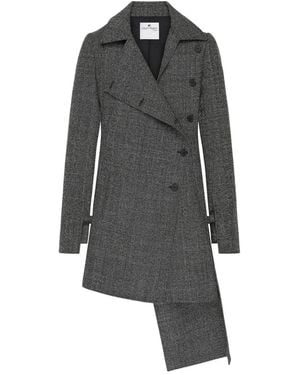 Courreges Courregès Asymmetrical Woolen Coat - Gray
