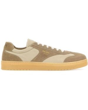 Prada Suede E Re-Nylon Trainers - Natural