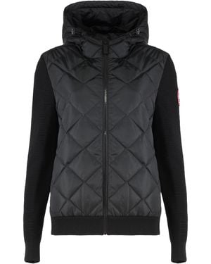 Canada Goose Hybridge Quilted Knit Hooded Down Jacket - Black