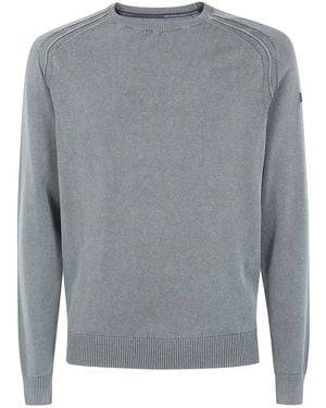 Rrd "Techno" Wash Round Neck 14 Knit Jumper - Grey