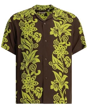 Sun Surf "Pictograph Flower" Casual Shirt - Green