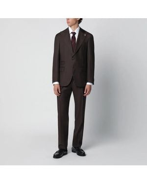Luigi Bianchi Single-Breasted Wool Suit - Black