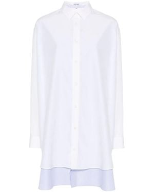 Loewe Cotton And Silk Blend Shirt Dress - White
