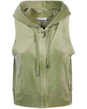 Juicy Couture Gilly Logo Velour Gilet - Green