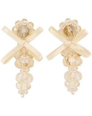 Simone Rocha Petite Bow Earrings - Metallic