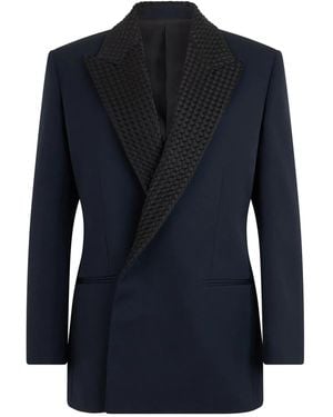 Bottega Veneta Smoking Jacket With Braided Detail - Blue