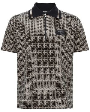 Balmain 'Pb' Polo Shirt - Black