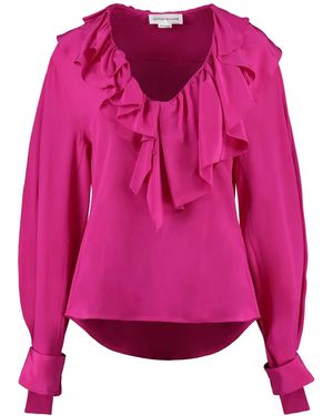 Victoria Beckham Ruffled Silk Blouse - Pink