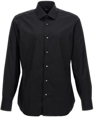 Barba Napoli Poplin Shirt - Black