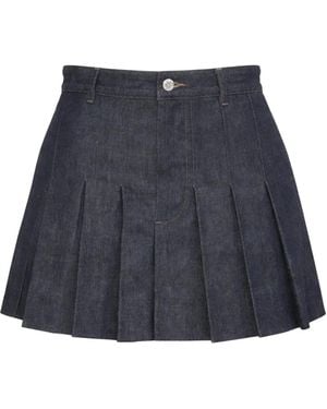 A.P.C. Mini Pleated Skirt - Blue
