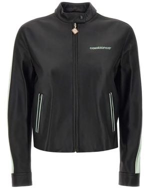 CASABLANCA Leather Racer Jacket - Black