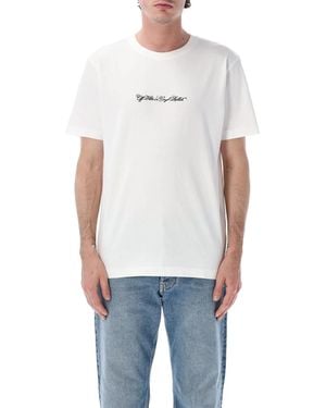 Off-White c/o Virgil Abloh Script Arrow Cotton T-Shirt - White