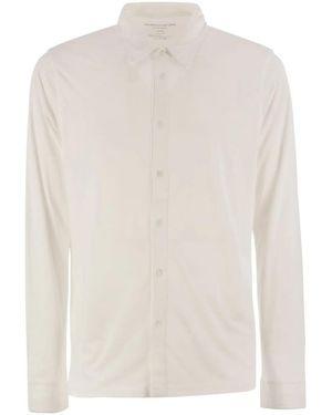 Majestic Long-Sleeved Lyocell And Cotton Shirt - White