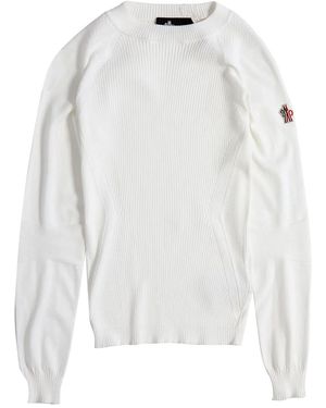 Moncler Crêpe Viscose Blend Sweater - White