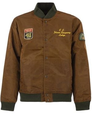Filson Technical Nylon Bomber Jacket With Heritage Embroidery - Brown