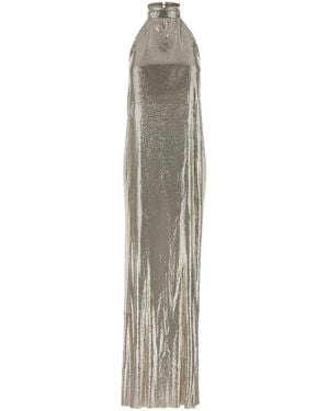 Stella McCartney Fur-Trimmed Chainmail Gown - White