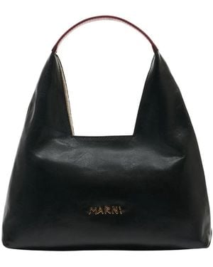 Marni Leather Top Handle Shoulder Bag - Black