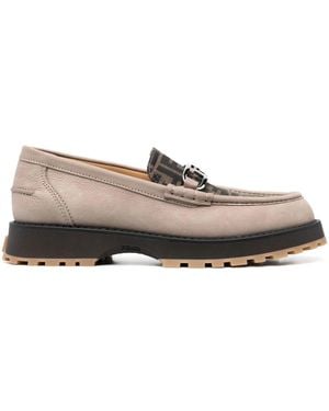 Fendi Tabacco Olock Nabuk Fabric - Brown