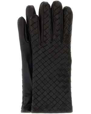 Bottega Veneta Intrecciato Leather Gloves - Black