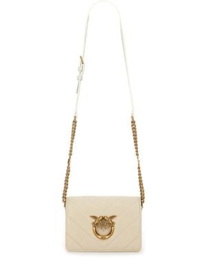 Pinko Click Mini "Love" Bag - Natural