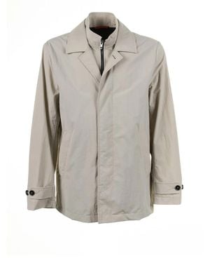 Fay Jacket With Zip And Collar - Grey