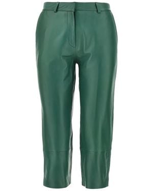 Frankie Shop Lamb Leather Trousers - Green