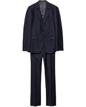 Prada Wool Cashmere Slim Suit - Blue