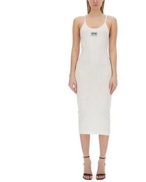 Moschino Ribbed Dress - White
