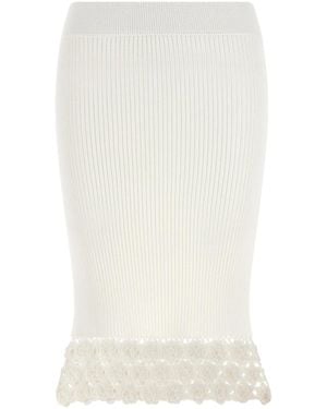 Ganni 'Cotton Crochet' Skirt - White