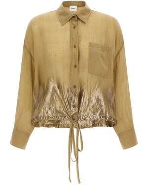 Nude Linen Blend Shirt - Natural