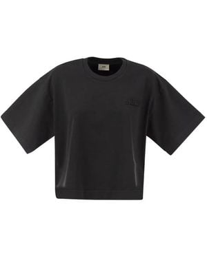 Autry Boxy T-Shirt With Logo - Black