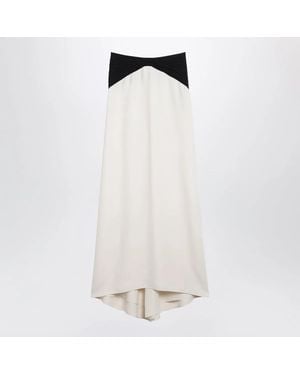 Valentino Long Silk Skirt - White