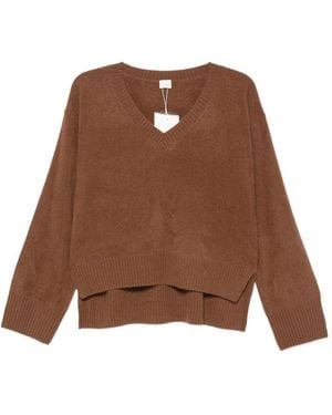 C.t. Plage Wool V-Necked Jumper - Brown