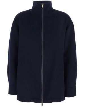 Max Mara Virgin Wool Oversized Coat - Blue