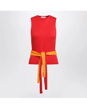 JW Anderson Tank Top With Waist Ties - Red
