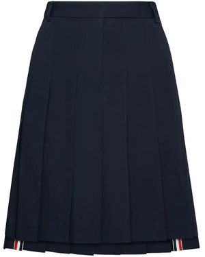 Thom Browne Asymmetric Pleated Skirt - Blue