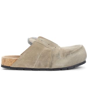 Balenciaga Calf Leather Dumbo Mule - Gray