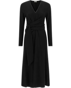 Brunello Cucinelli 'Shiny Collar' Dress - Black