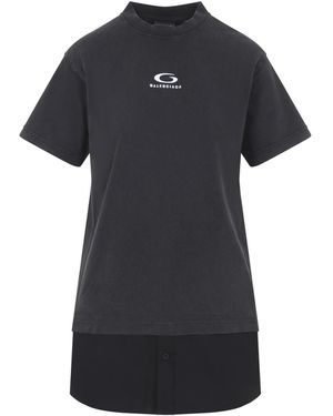 Balenciaga Washed Loop Sports Icon Mini Dress - Black