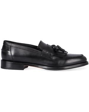 Doucal's Leather Moccasins - Black
