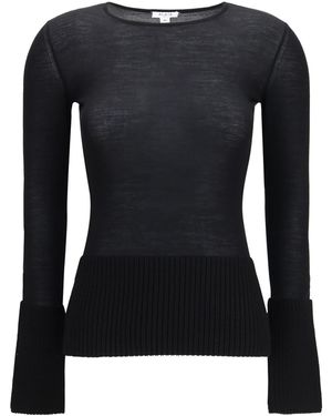 Alaïa Alaia Merino Wool Crewneck Top - Black