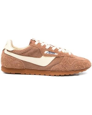 Autry Leather Logo Patch Flat Shoes - Pink